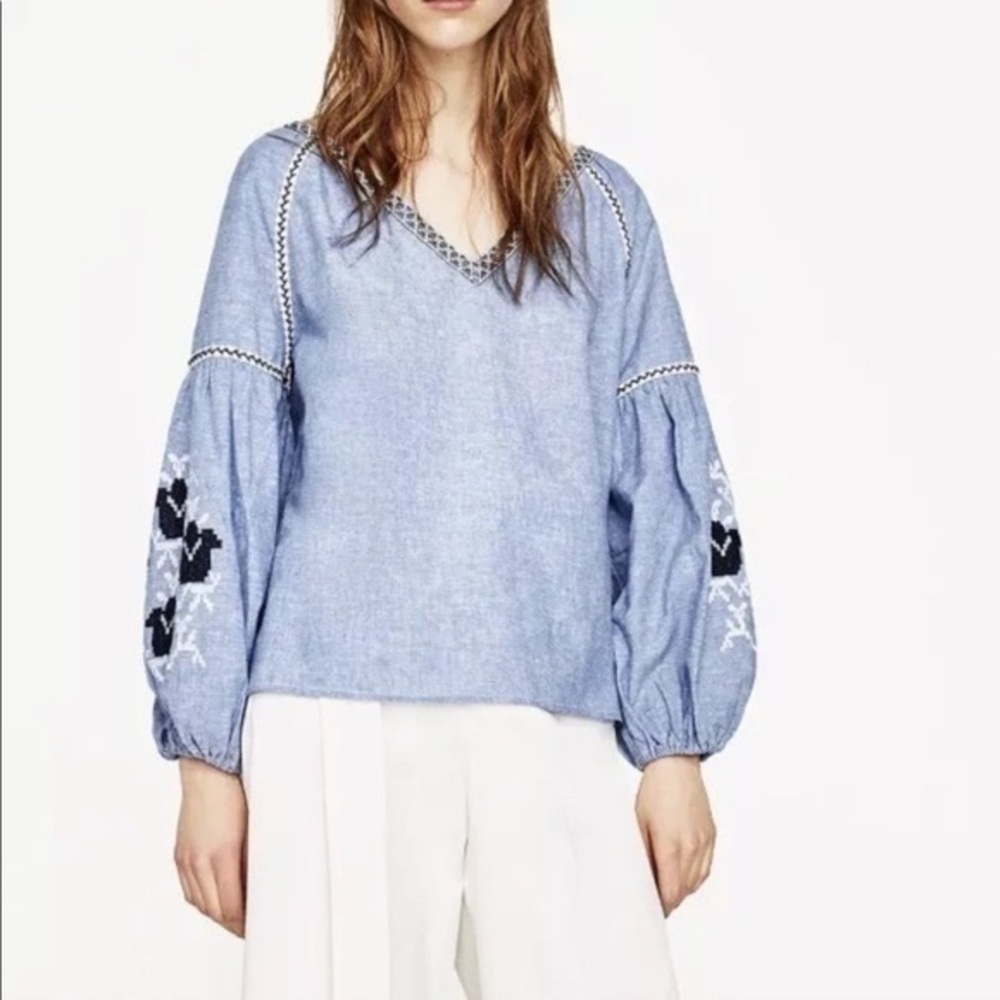 Zara Embroidered Top S